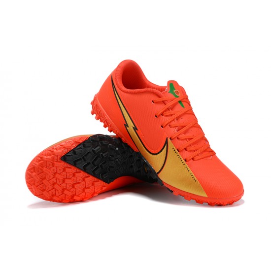 Shop Now Nike Mercurial Vapor 13 Academy TF Red Gold Soccer Cleats Shop Online