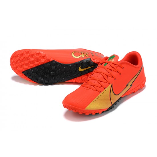 Shop Now Nike Mercurial Vapor 13 Academy TF Red Gold Soccer Cleats Shop Online