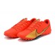 Nike Mercurial Vapor 13 Academy TF Red Gold Soccer Cleats