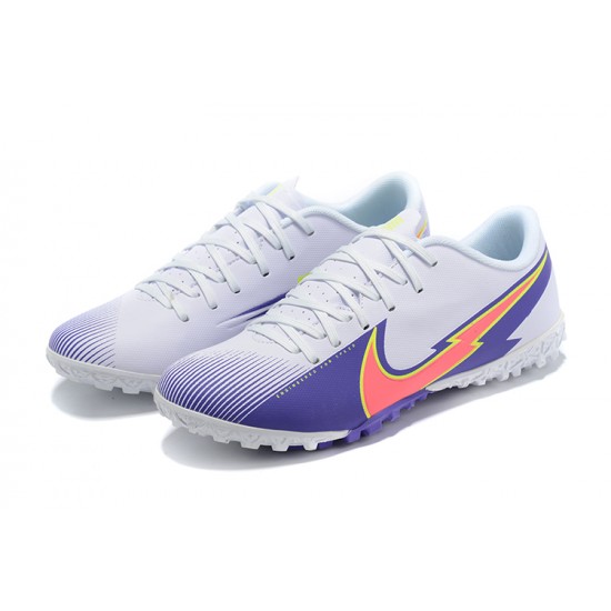 Sell Like Wild Fire Nike Mercurial Vapor 13 Academy TF White Blue Pink Soccer Cleats Online Shop