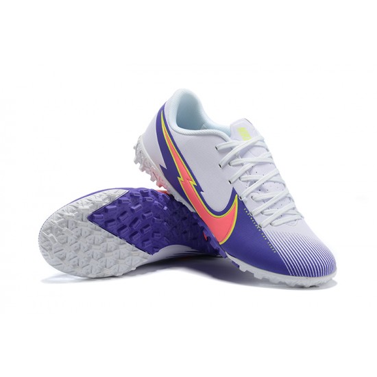 Sell Like Wild Fire Nike Mercurial Vapor 13 Academy TF White Blue Pink Soccer Cleats Online Shop