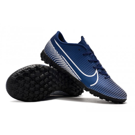 Buy And Seller Nike Mercurial Vapor 13 Academy TF White Deep Blue Soccer Cleats Online