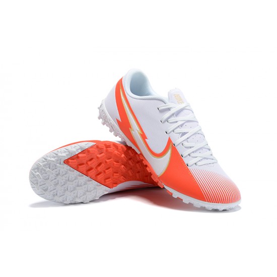 Shop the latest Nike Mercurial Vapor 13 Academy TF White Orange Soccer Cleats On Sale