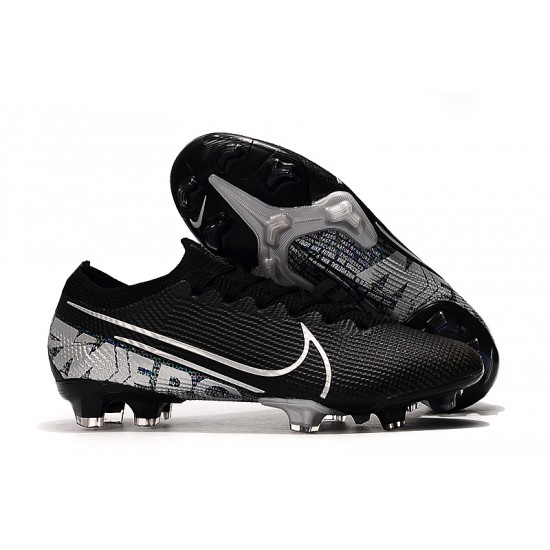 Nike Mercurial Vapor 13 Elite FG Black Silver Soccer Cleats