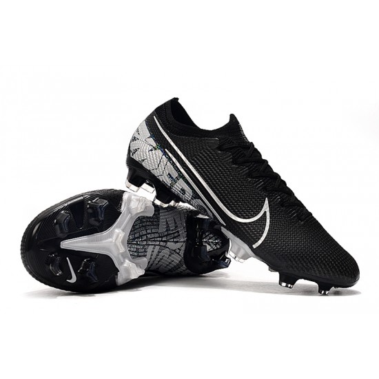 Nike Mercurial Vapor 13 Elite FG Black Silver Soccer Cleats