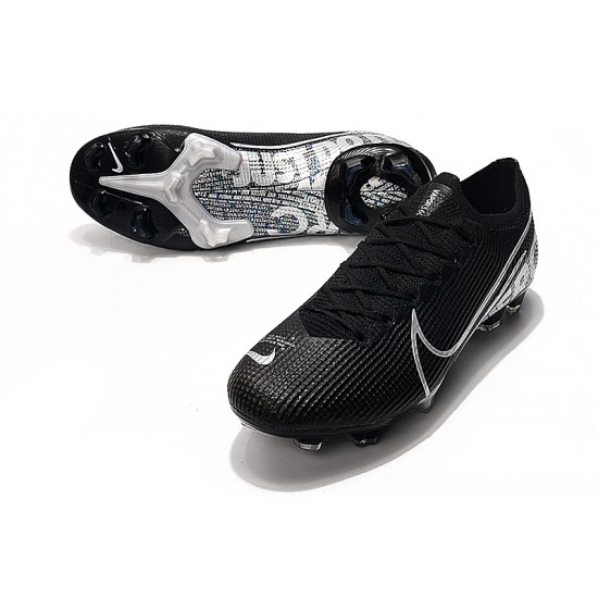 Nike Mercurial Vapor 13 Elite FG Black Silver Soccer Cleats