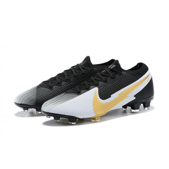 The Best Selling Line Nike Mercurial Vapor 13 Elite FG Black Silver Gold Soccer Cleats For Sale