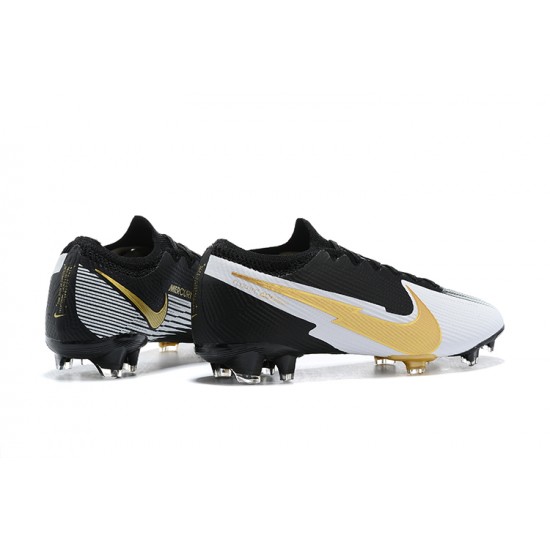 The Best Selling Line Nike Mercurial Vapor 13 Elite FG Black Silver Gold Soccer Cleats For Sale