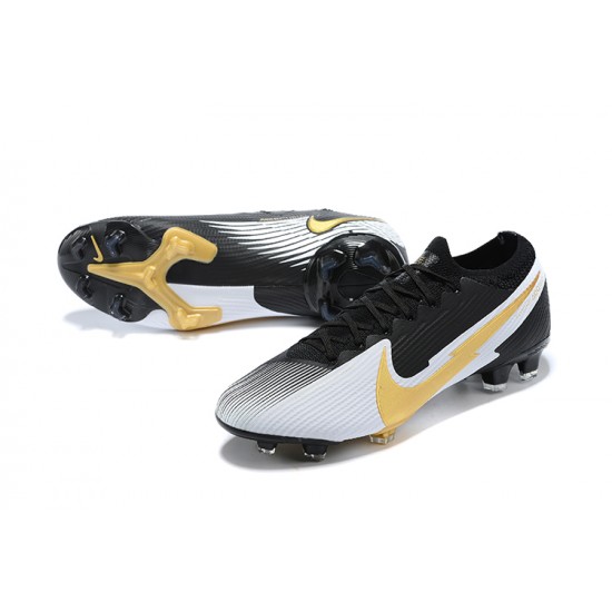 The Best Selling Line Nike Mercurial Vapor 13 Elite FG Black Silver Gold Soccer Cleats For Sale