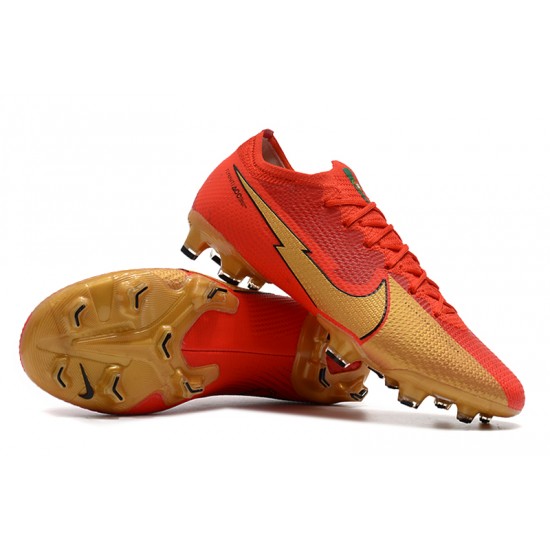 Nike Mercurial Vapor 13 Elite FG Deep Red Black Gold Soccer Cleats