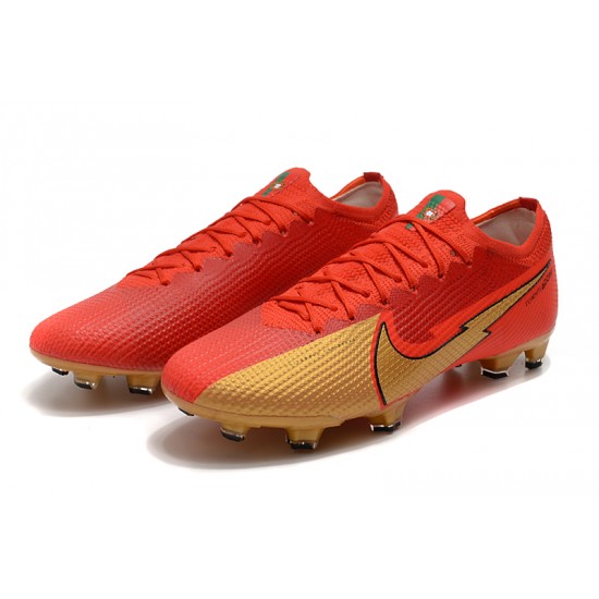 Nike Mercurial Vapor 13 Elite FG Deep Red Black Gold Soccer Cleats