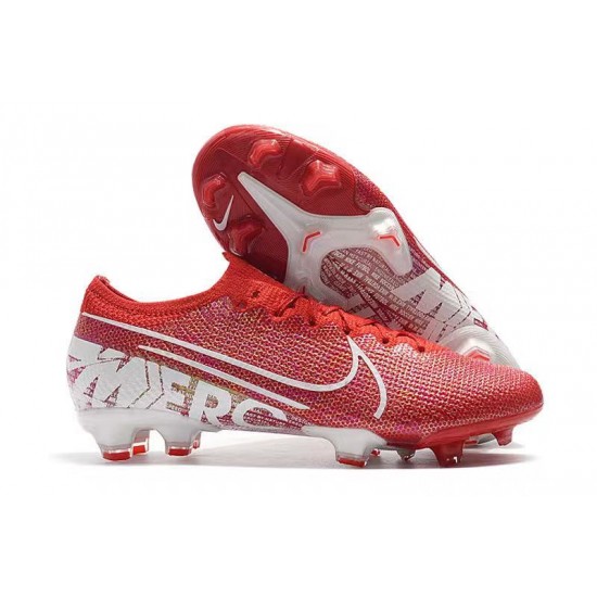 Nike Mercurial Vapor 13 Elite FG Deep Red White Soccer Cleats