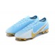High Quality Nike Mercurial Vapor 13 Elite FG Ltblue Gold Silver Soccer Cleats Shop