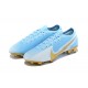 Nike Mercurial Vapor 13 Elite FG Ltblue Gold Silver Soccer Cleats