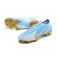 Nike Mercurial Vapor 13 Elite FG Ltblue Gold Silver Soccer Cleats