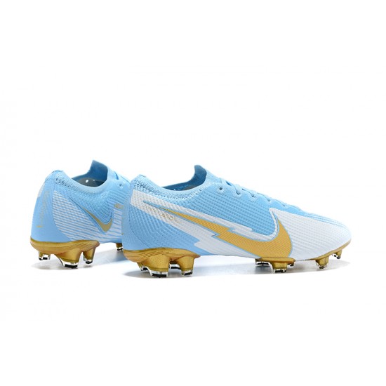 High Quality Nike Mercurial Vapor 13 Elite FG Ltblue Gold Silver Soccer Cleats Shop