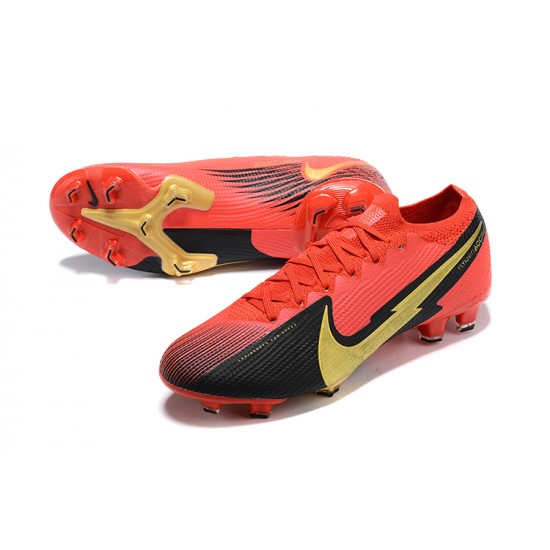 Nike Mercurial Vapor 13 Elite FG Red Black Gold Soccer Cleats