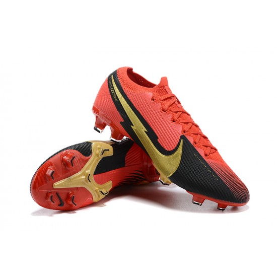 Nike Mercurial Vapor 13 Elite FG Red Black Gold Soccer Cleats