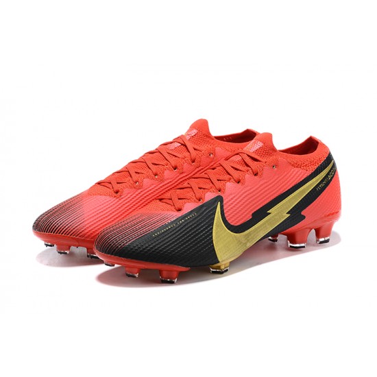 Top Quality Nike Mercurial Vapor 13 Elite FG Red Black Gold Soccer Cleats For Sale