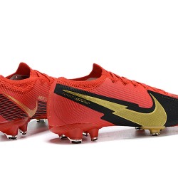 Nike Mercurial Vapor 13 Elite FG Red Black Gold Soccer Cleats