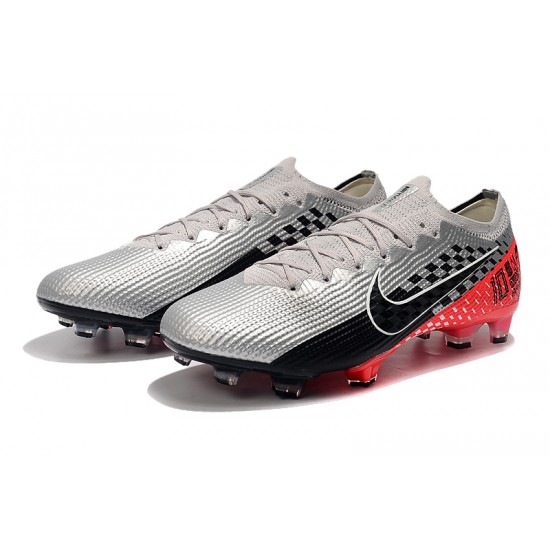 Nike Mercurial Vapor 13 Elite FG Silver Red Black Soccer Cleats