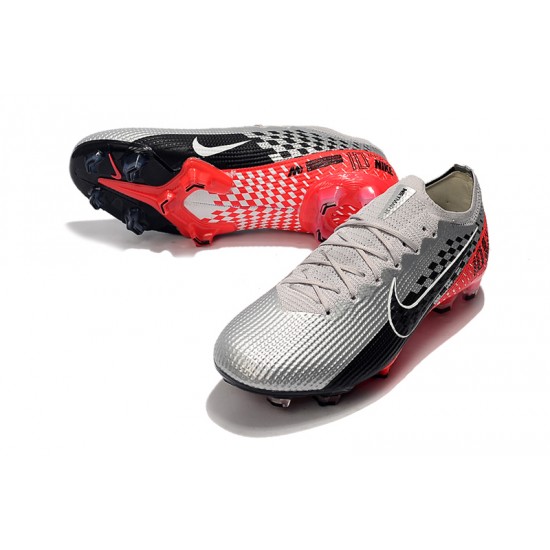 High Quality Nike Mercurial Vapor 13 Elite FG Silver Red Black Soccer Cleats Shop