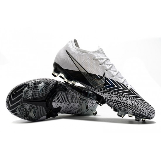 Nike Mercurial Vapor 13 Elite FG White Black Soccer Cleats