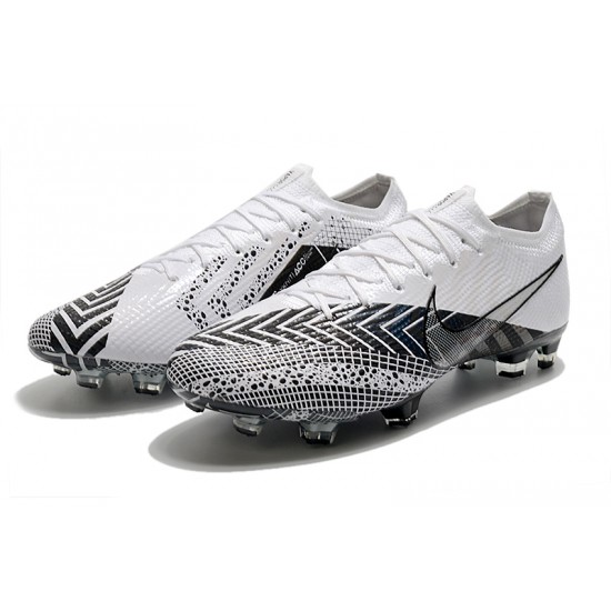 Nike Mercurial Vapor 13 Elite FG White Black Soccer Cleats - Nike ...