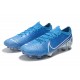 Nike Mercurial Vapor 13 Elite FG White Blue Soccer Cleats