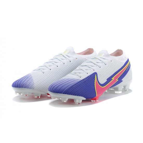 Nike Mercurial Vapor 13 Elite FG White Blue Peach Soccer Cleats