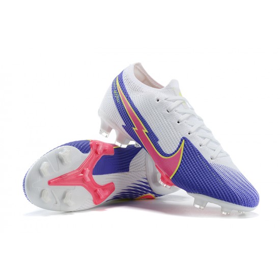 Best Quality Nike Mercurial Vapor 13 Elite FG White Blue Peach Soccer Cleats On Sale