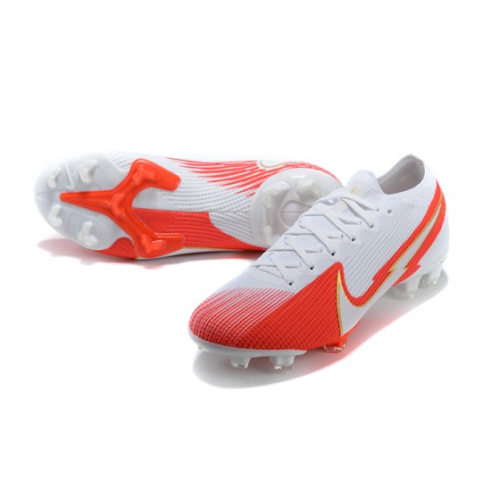 High Quality Nike Mercurial Vapor 13 Elite FG White Orange Gold Soccer Cleats On Sale