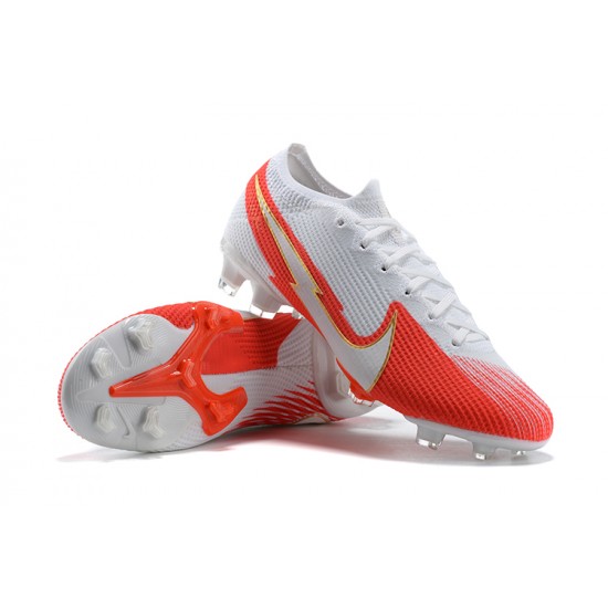 Nike Mercurial Vapor 13 Elite FG White Orange Gold Soccer Cleats