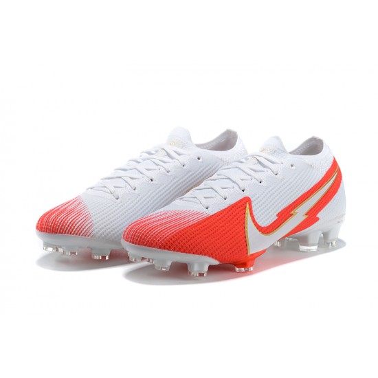 High Quality Nike Mercurial Vapor 13 Elite FG White Orange Gold Soccer Cleats On Sale
