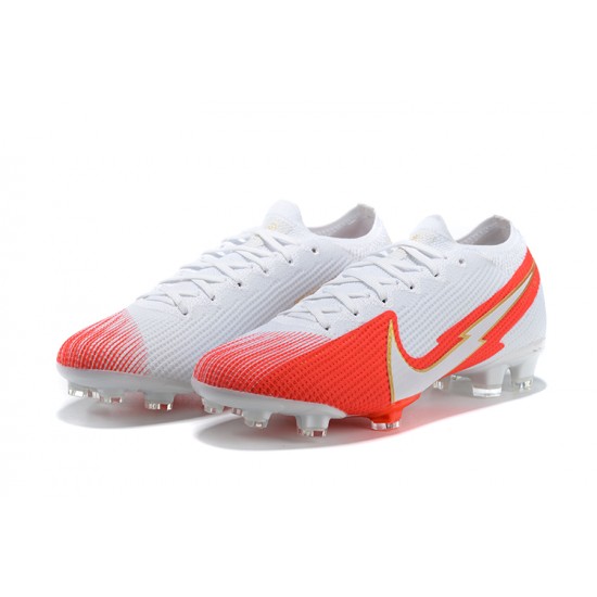 Nike Mercurial Vapor 13 Elite FG White Orange Gold Soccer Cleats