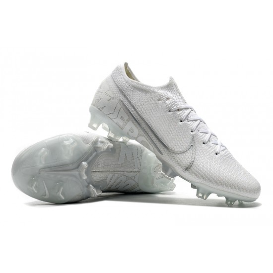Nike Mercurial Vapor 13 Elite FG White Silver Soccer Cleats