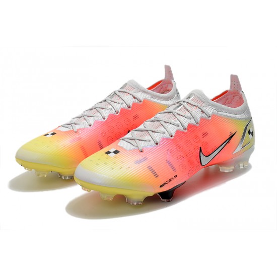 Nike Mercurial Vapor 14 Elite FG Low Mens Orange Grey White Black Soccer Cleats