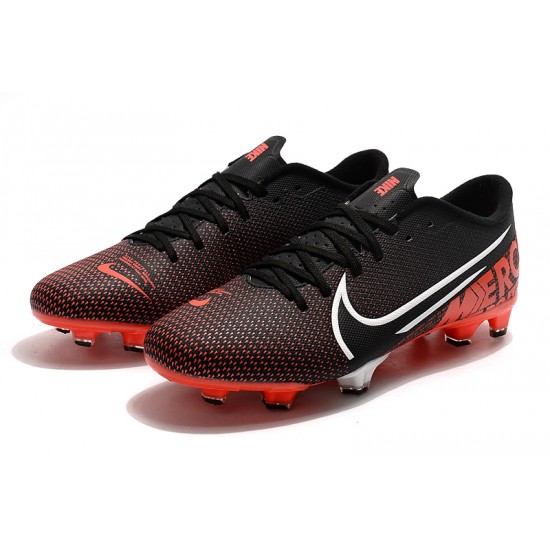 Nike Mercurial Vapor XIII PRO FG Black Red White Soccer Cleats