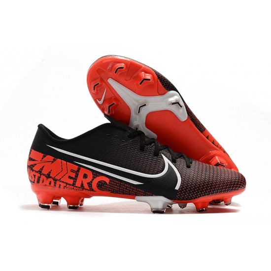 Nike Mercurial Vapor XIII PRO FG Black Red White Soccer Cleats