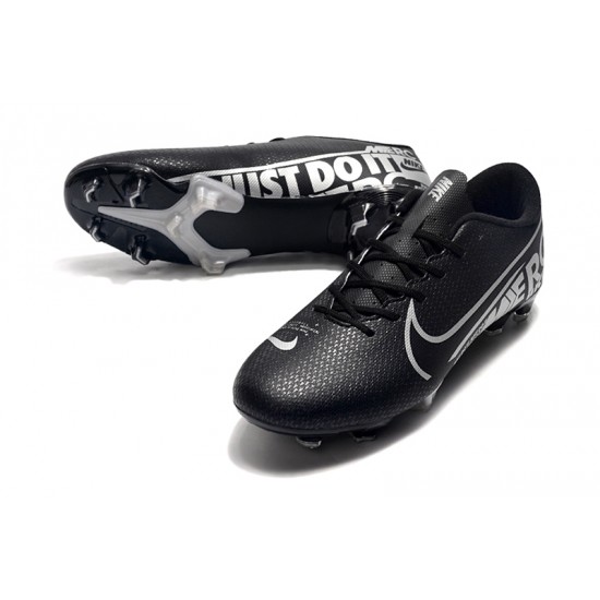 Nike Mercurial Vapor XIII PRO FG Black Silver Soccer Cleats