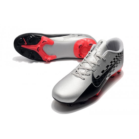 Nike Mercurial Vapor XIII PRO FG Black Silver Red Soccer Cleats