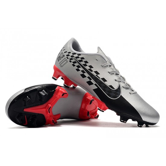 Nike Mercurial Vapor XIII PRO FG Black Silver Red Soccer Cleats