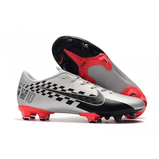 Select and Buy Nike Mercurial Vapor XIII PRO FG Black Silver Red Soccer Cleats For Sale
