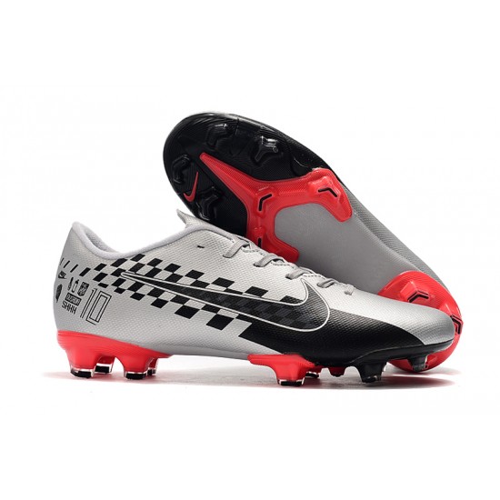 Nike Mercurial Vapor XIII PRO FG Black Silver Red Soccer Cleats