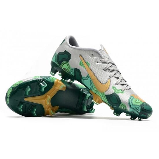 Shop Now Nike Mercurial Vapor XIII PRO FG Silver Green Yellow Soccer Cleats Online