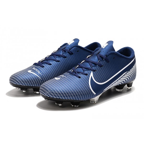 Nike Mercurial Vapor XIII PRO FG White Deep Blue Soccer Cleats