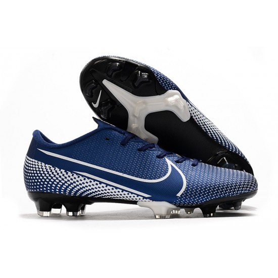 Nike Mercurial Vapor XIII PRO FG White Deep Blue Soccer Cleats