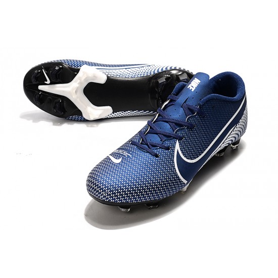 Nike Mercurial Vapor XIII PRO FG White Deep Blue Soccer Cleats
