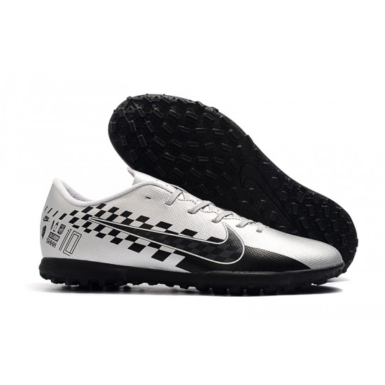 Choose To Buy Nike Mercurial Vapor XIII TF Black Silver Soccer Cleats Online