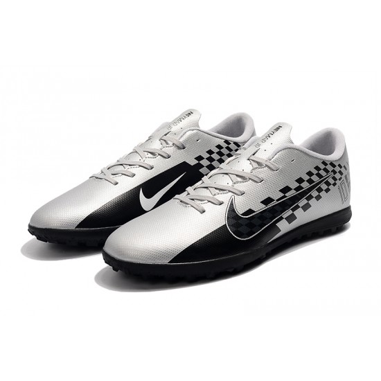 Choose To Buy Nike Mercurial Vapor XIII TF Black Silver Soccer Cleats Online